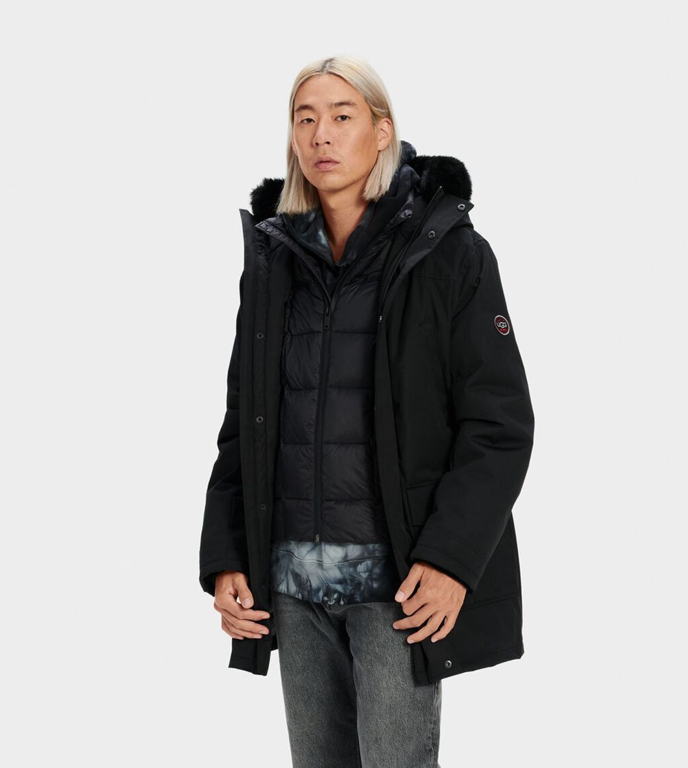 Ugg Parka Mens - Ugg Butte Black - 954AYSHLB